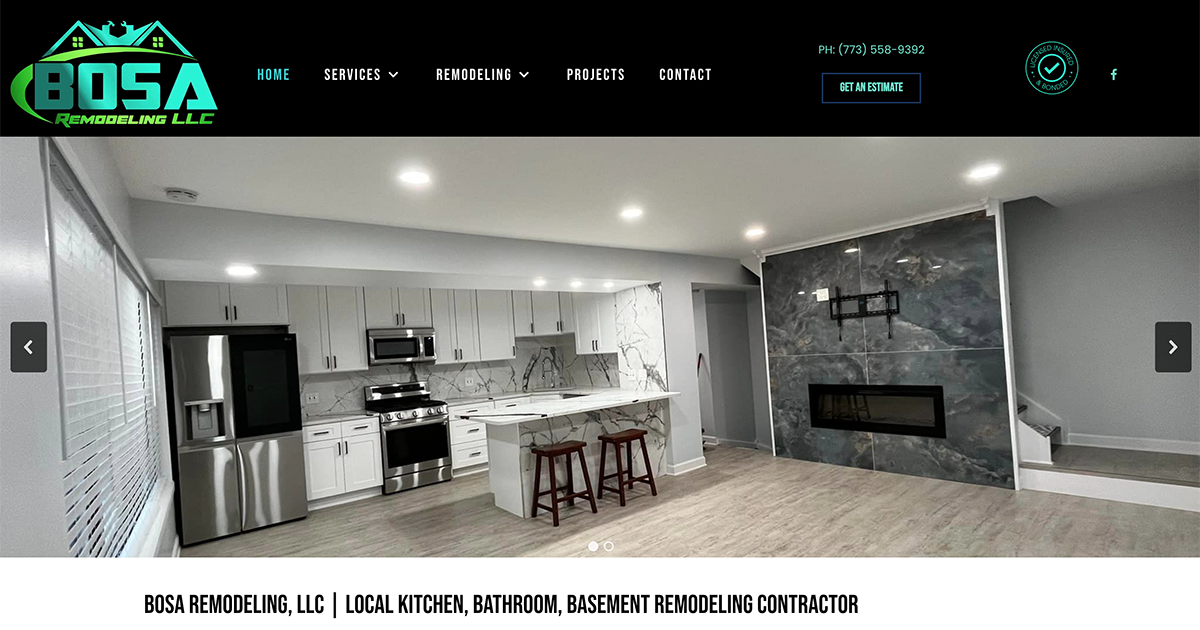 Contractor Website Design for Bosa Remodeling Company in Lake Zurich