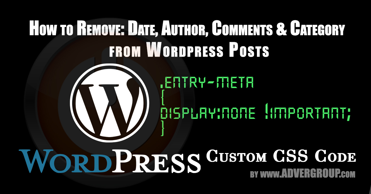 Custom CSS Code For WordPress Remove Entry meta copy