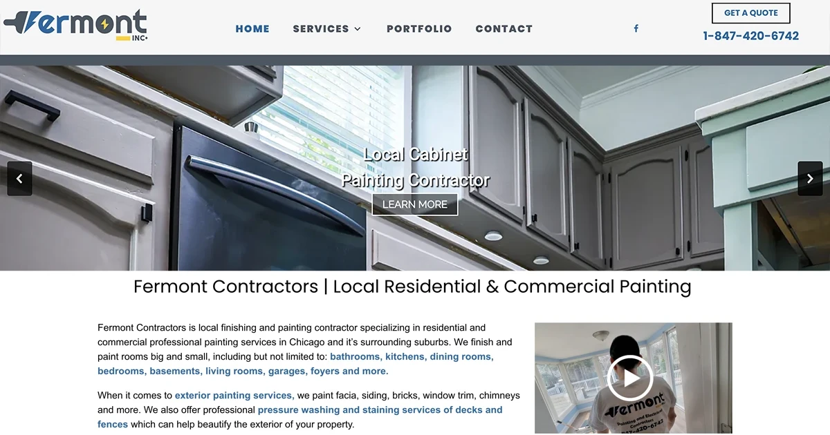 Contractor Web Design & Video Production for "Fermont Contractors" in Des Plaines