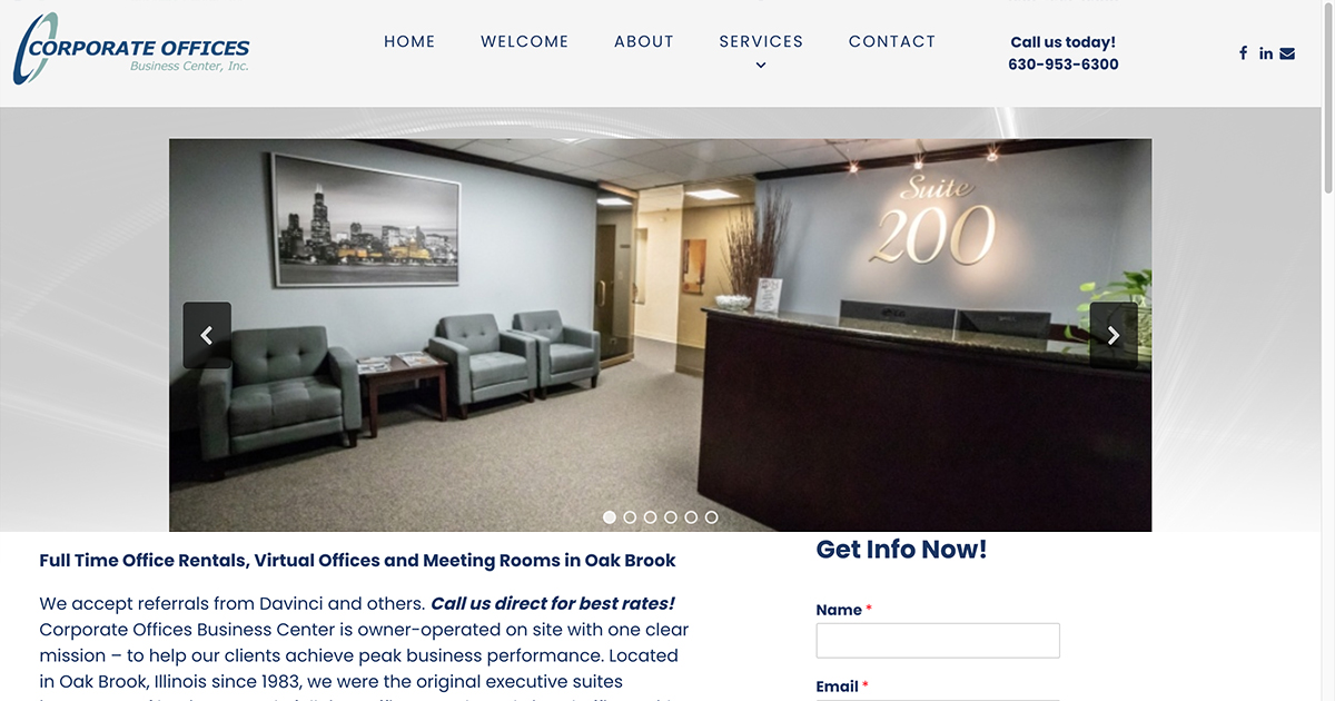 Corporate Office Rentals | Wordpress Web Design and SEO in Oak Brook 60523