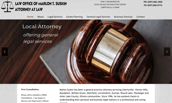 Legal Law Firm Website Design and Development in Libertyville for Attorney Suskin