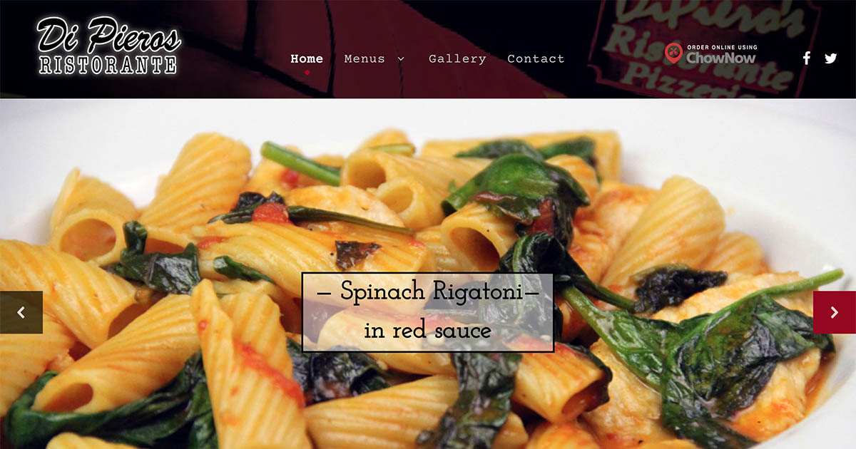 Restaurant Website Development and Food Photography for DiPiero's  in Lake Zurich IL