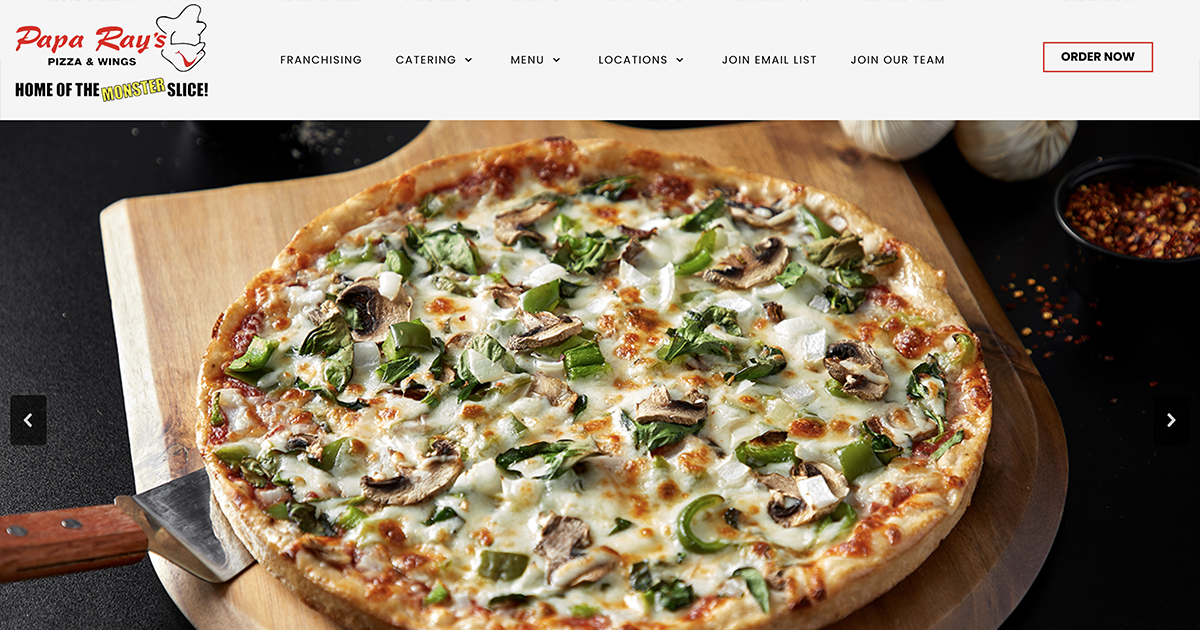 Pizza Restaurant Franchise Web Design | Papa Ray's Addison, Chicago, Naperville, Palatine & Des Plaines