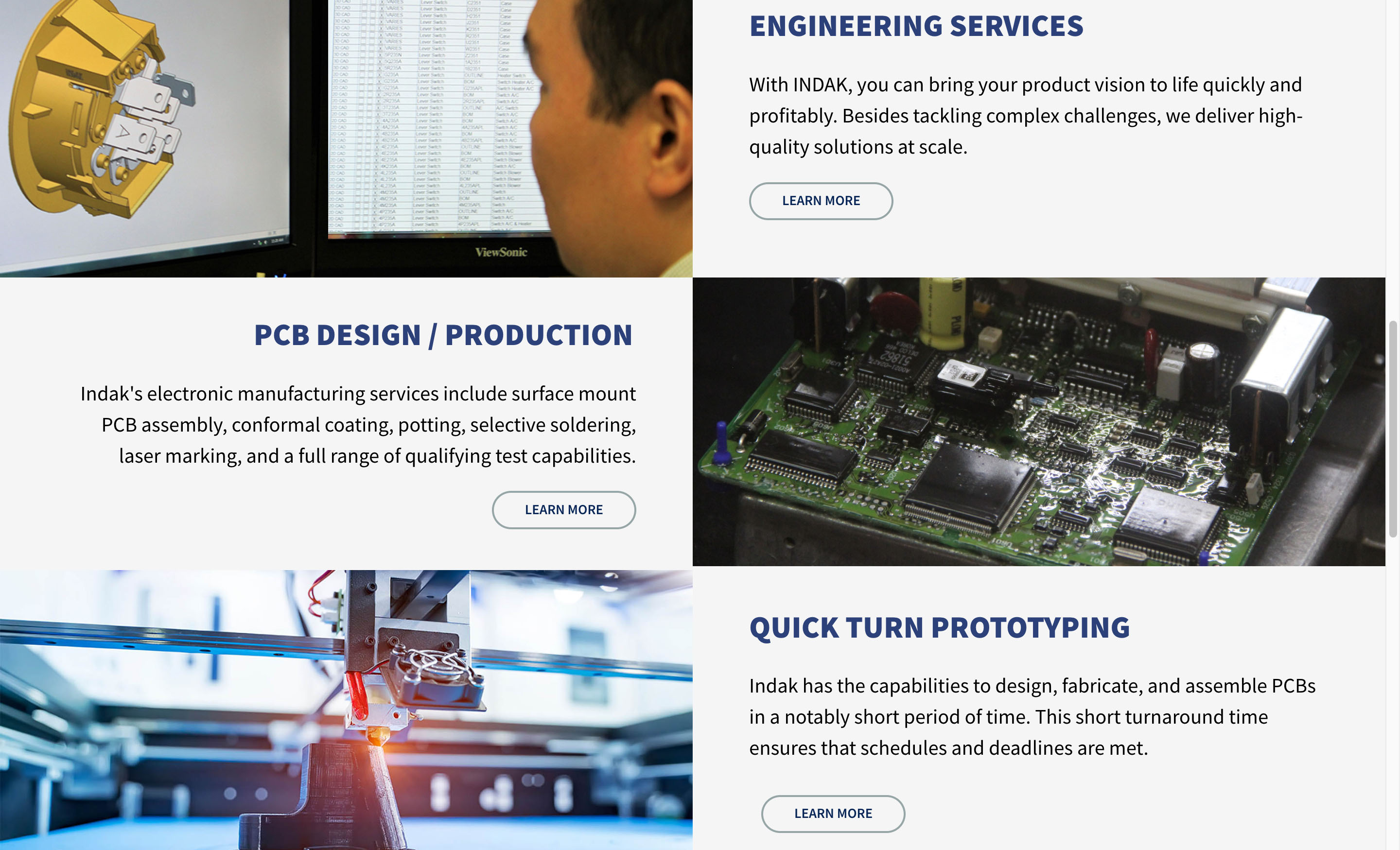 Web Design Industrial Manufacturer Squares INDAK