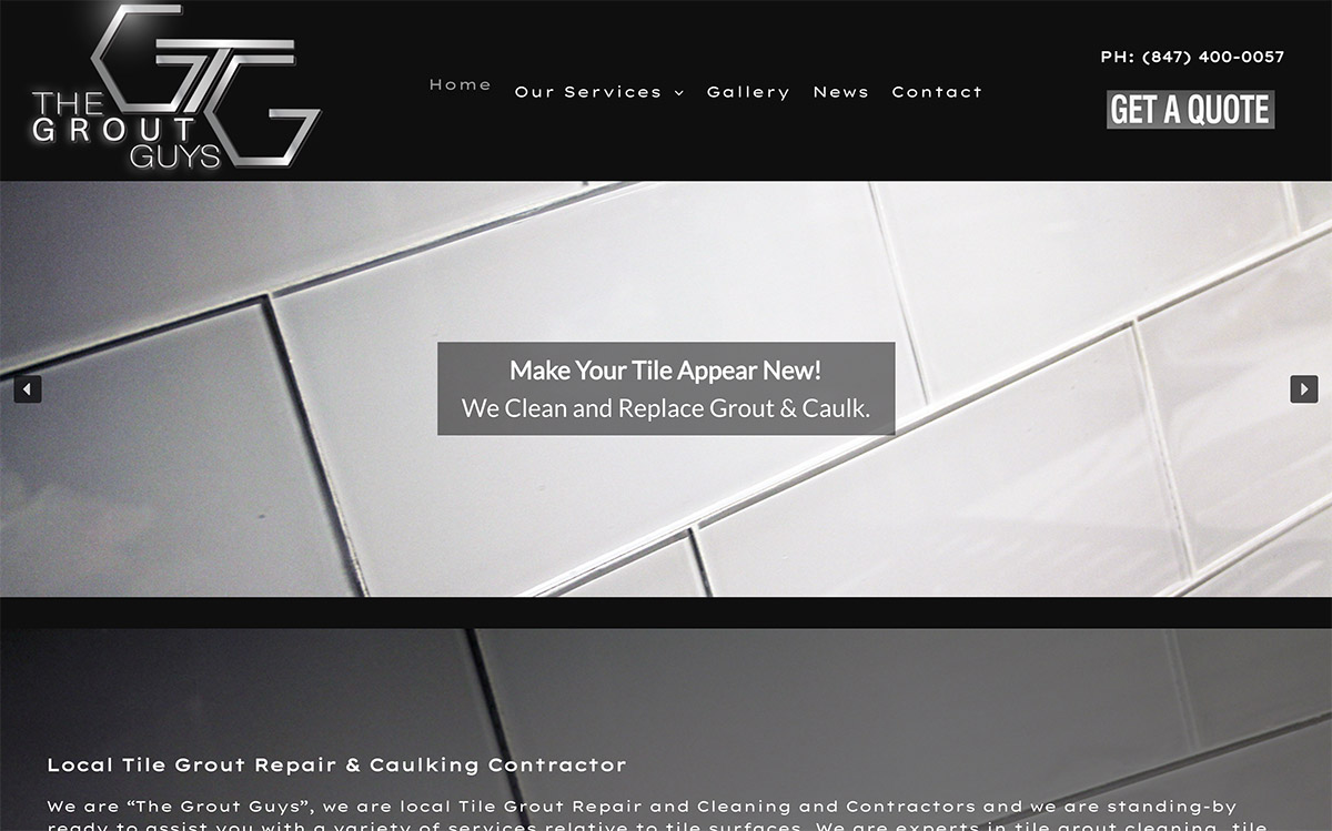 Wordpress Contractor Web Design for Grout Guys in Antioch