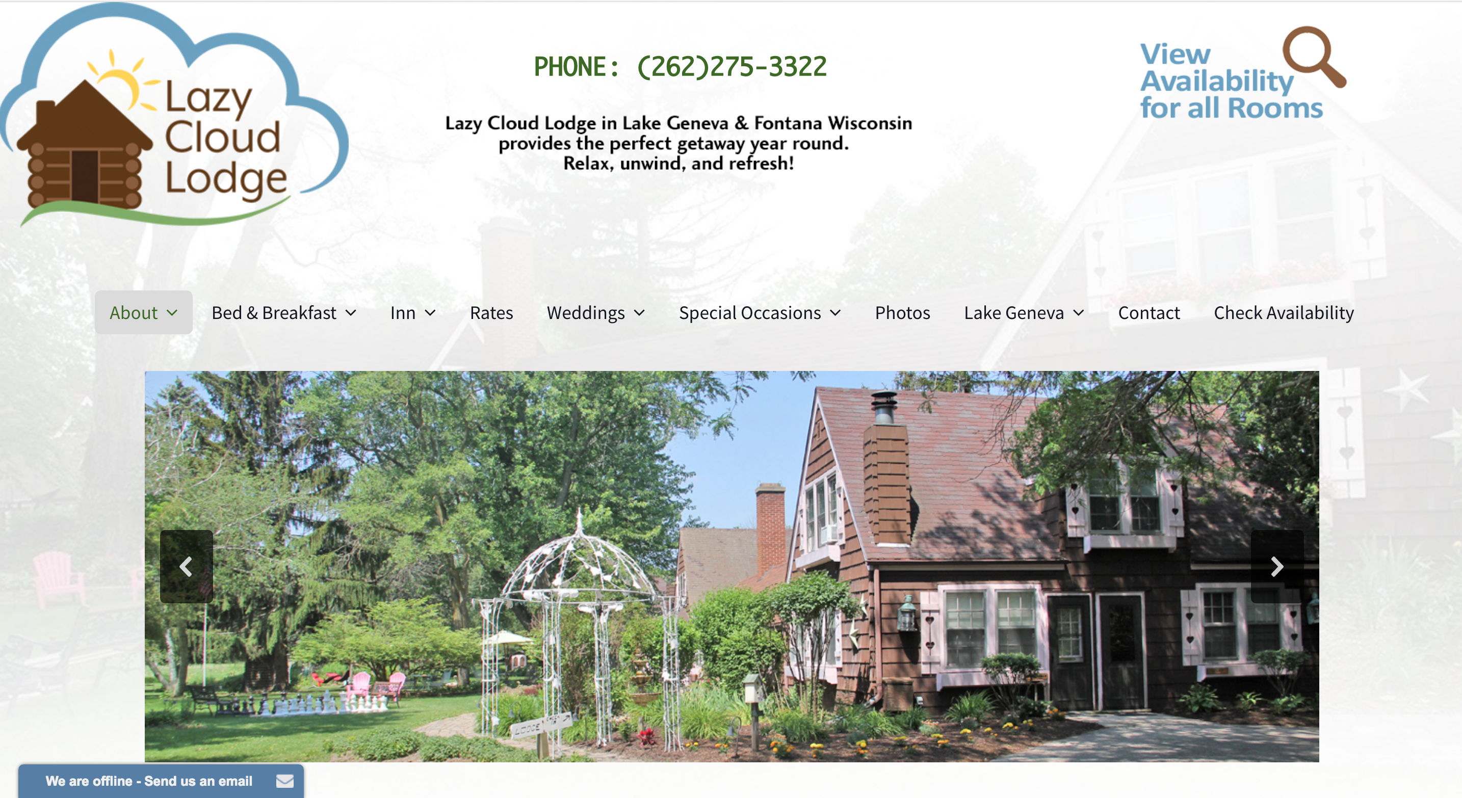 Hotel Booking Web Design LazyCLoud B&B Lake Geneva WI